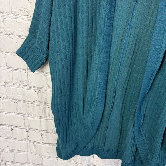 LuLaRoe Tracy Rib Knit Cardigan Teal Size Small NWT - Picture 3 of 7